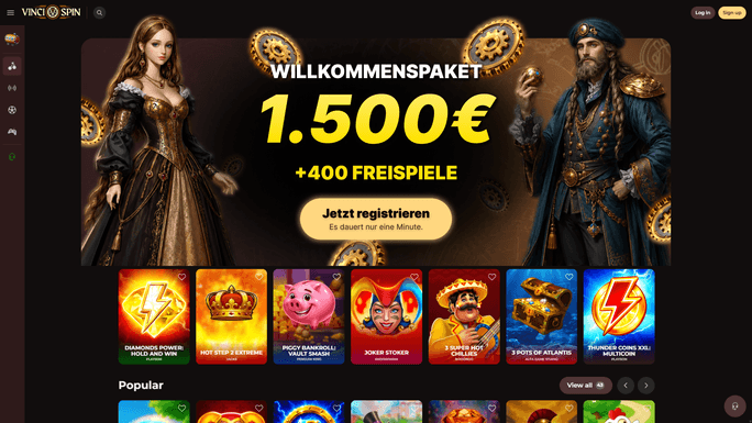 Bonusangebote bei Vincispin Deutschland